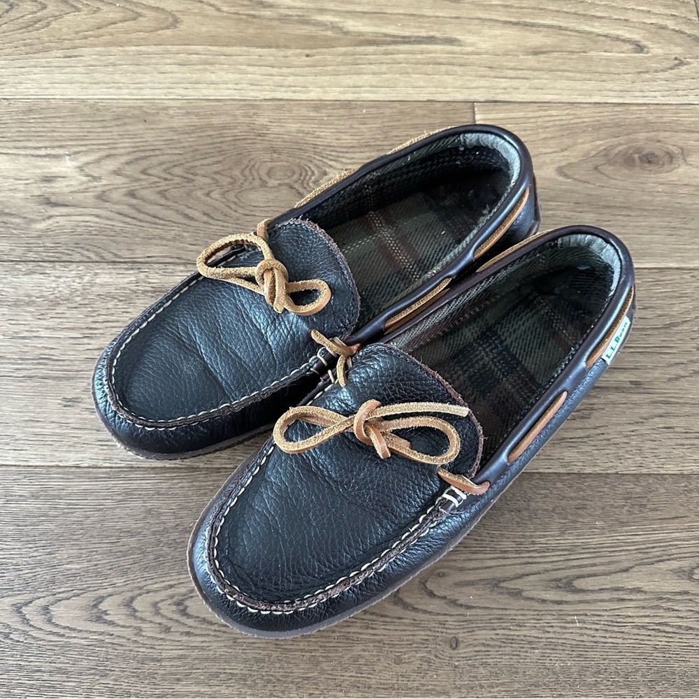 L.l.Bean Leather Moccasin Leather Shoes Sz 8 Men’s